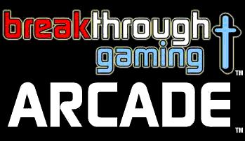 Breakthrough Gaming Arcade Logo: Christian-themed Retro Arcade Game